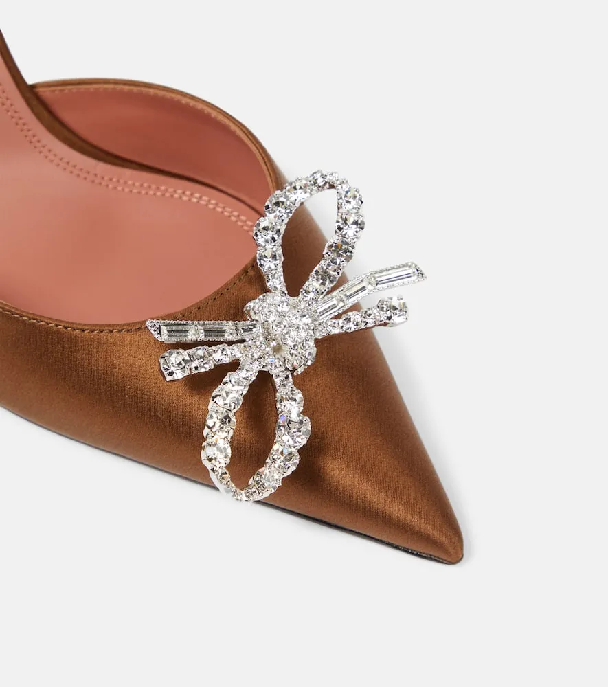 Amina Muaddi Rosie 95 satin slingback pumps