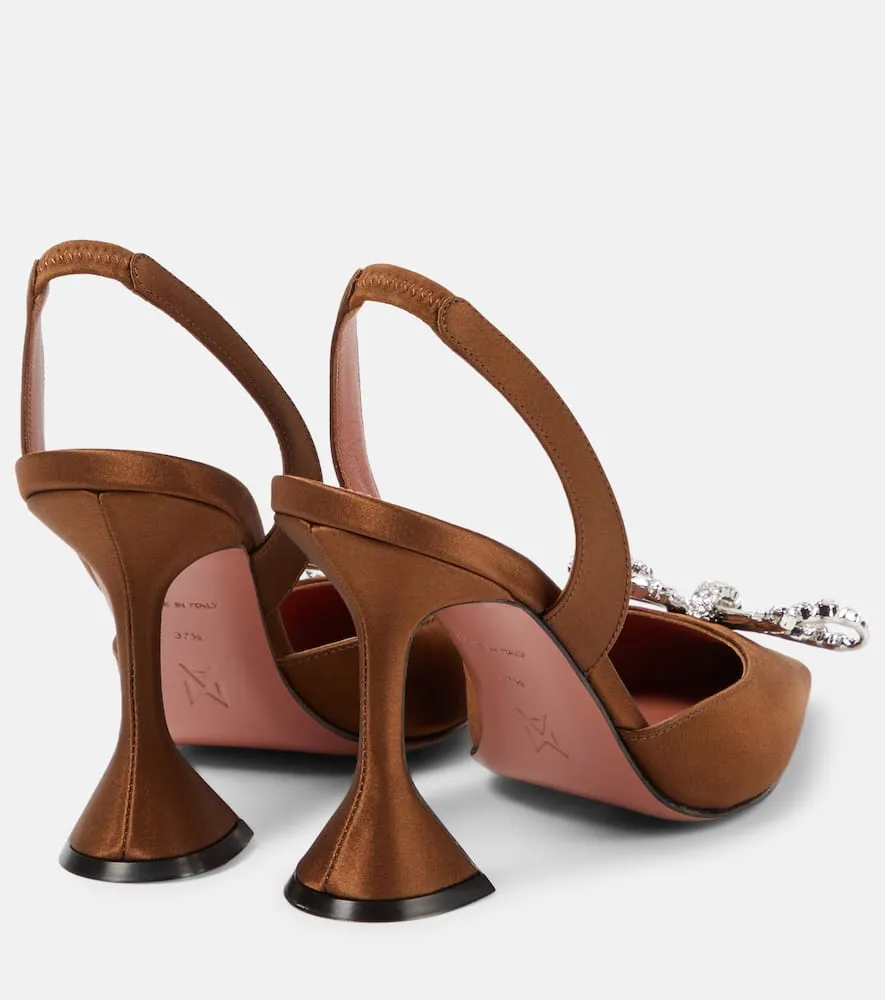 Amina Muaddi Rosie 95 satin slingback pumps
