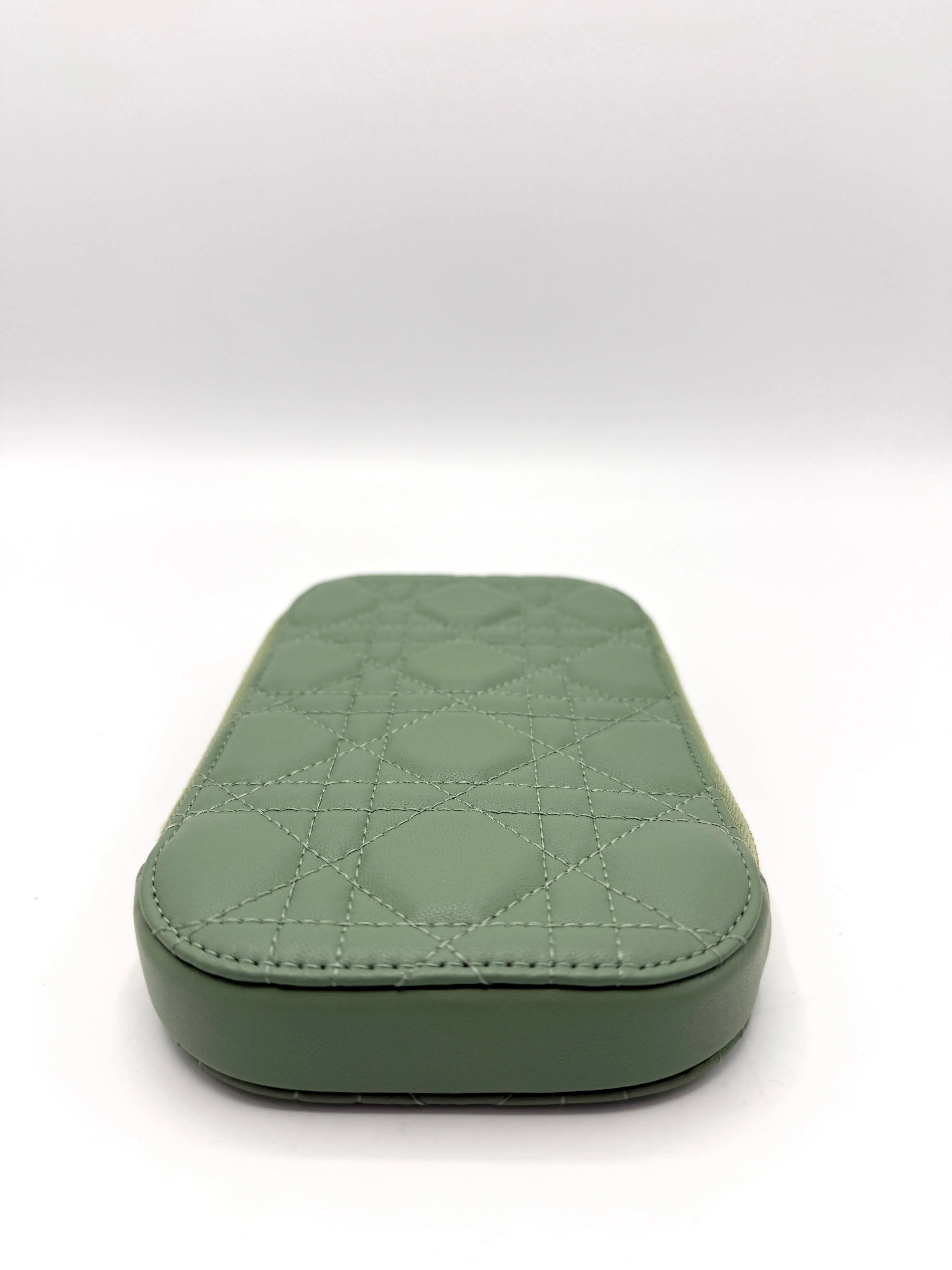 Christian  Sage Green Cannage GHW Vertical Crossbody