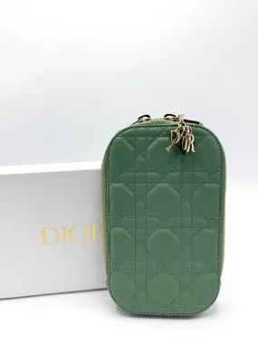 Christian  Sage Green Cannage GHW Vertical Crossbody