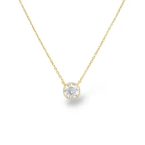 Classic Diamond Minimal Bezel Necklace