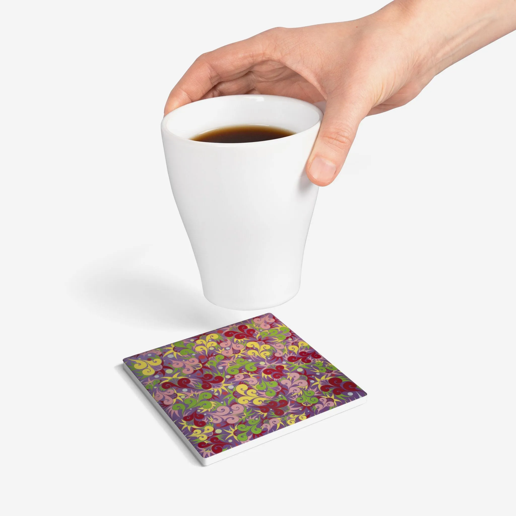 Floral Dynamic Ceramic Coaster