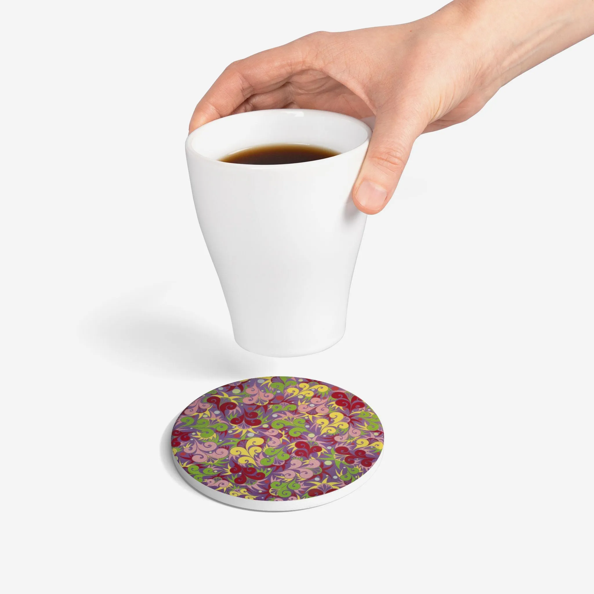 Floral Dynamic Ceramic Coaster