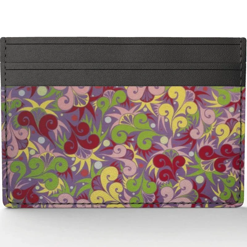 Floral Dynamic Leather Card Holder