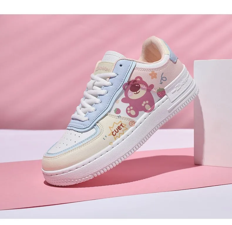 Kawaii Pink Bear All-Match Low Top Sneakers