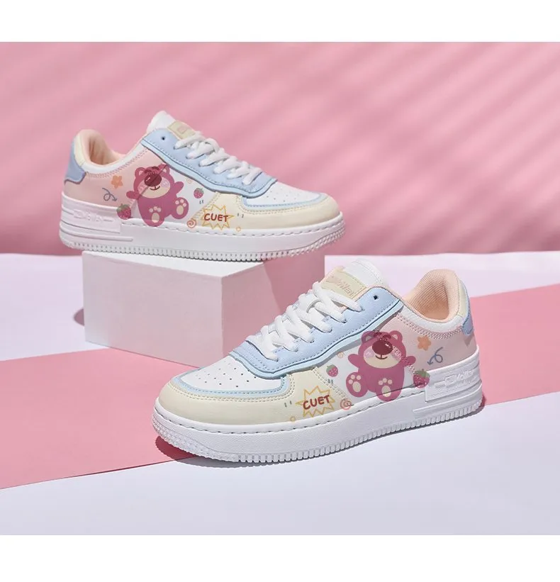 Kawaii Pink Bear All-Match Low Top Sneakers