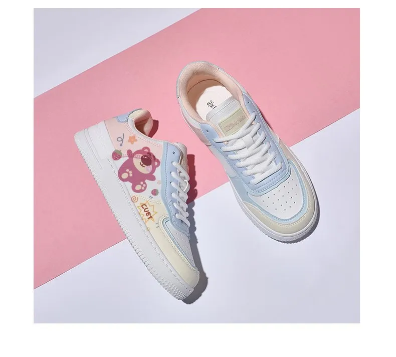 Kawaii Pink Bear All-Match Low Top Sneakers