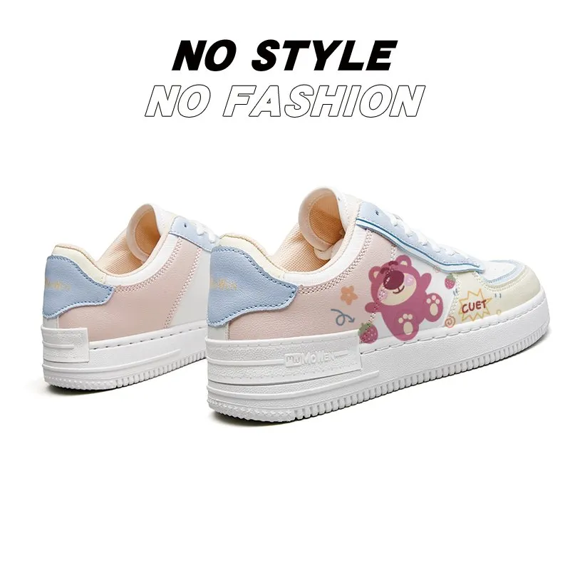Kawaii Pink Bear All-Match Low Top Sneakers