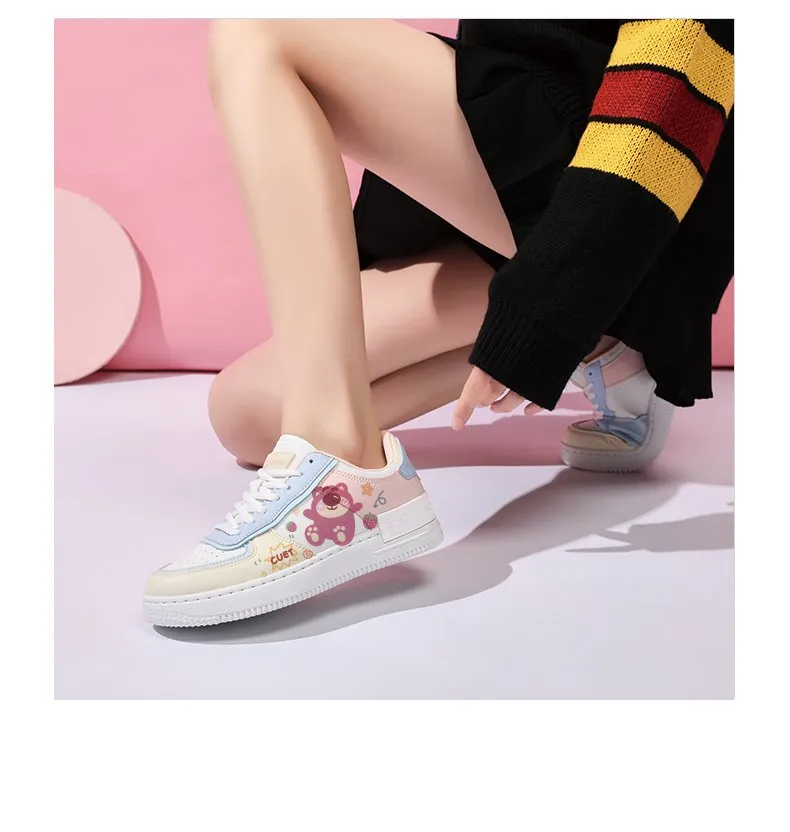 Kawaii Pink Bear All-Match Low Top Sneakers