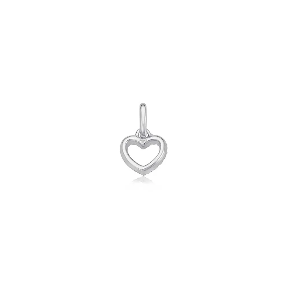 Minimal Diamond Herz Anhänger - 6mm - Weißgold