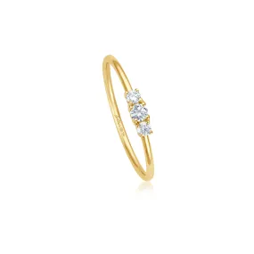 Minimal Trinity Diamond Ring - Gelbgold
