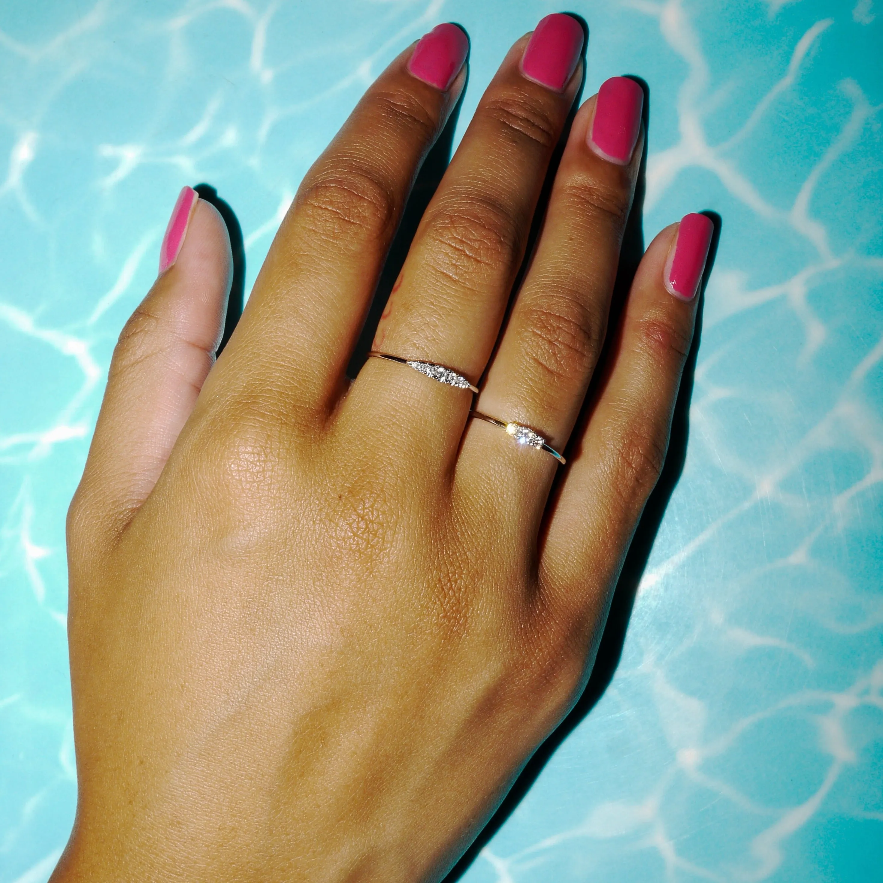 Minimal Trinity Diamond Ring - Gelbgold
