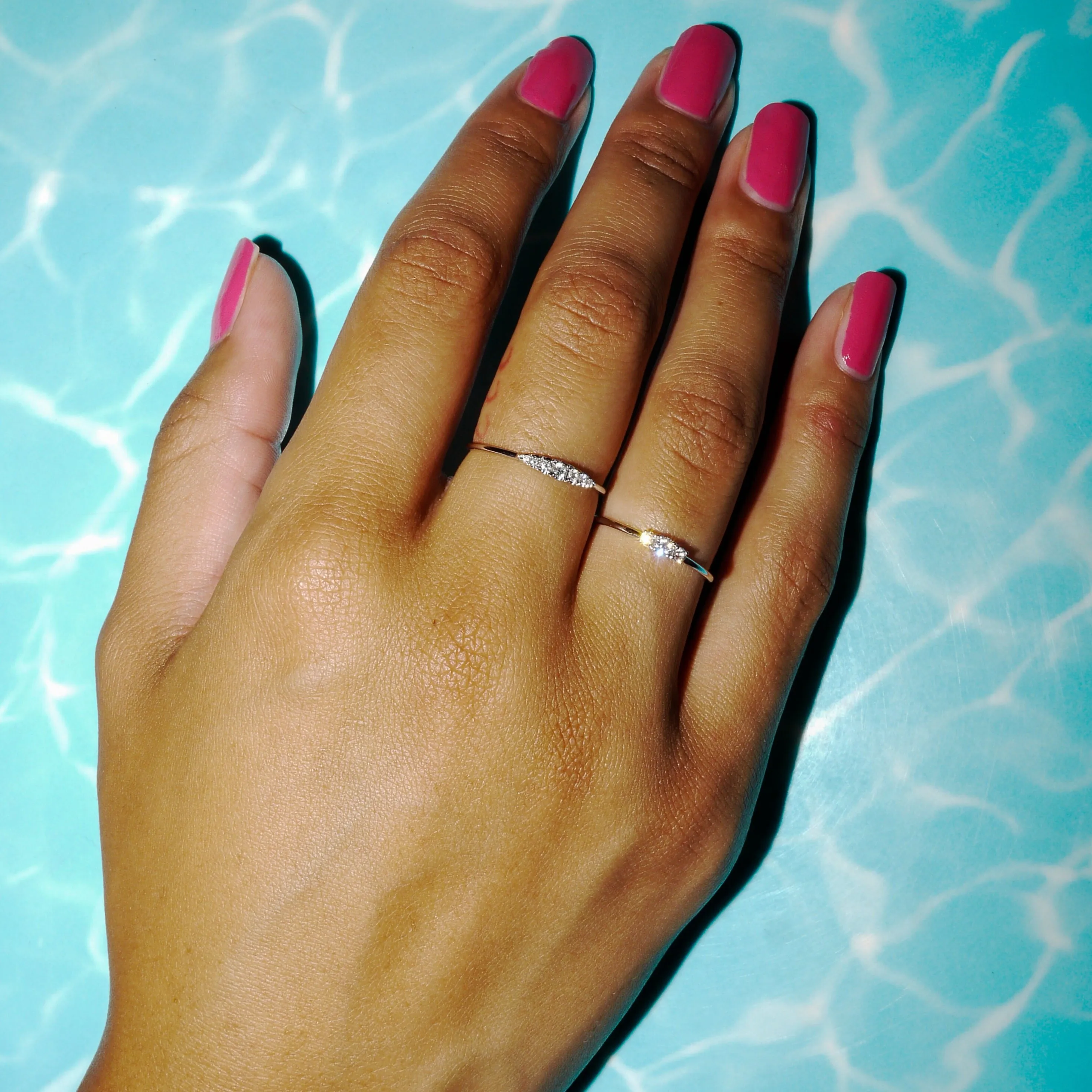 Minimal Trinity Diamond Ring - Weißgold