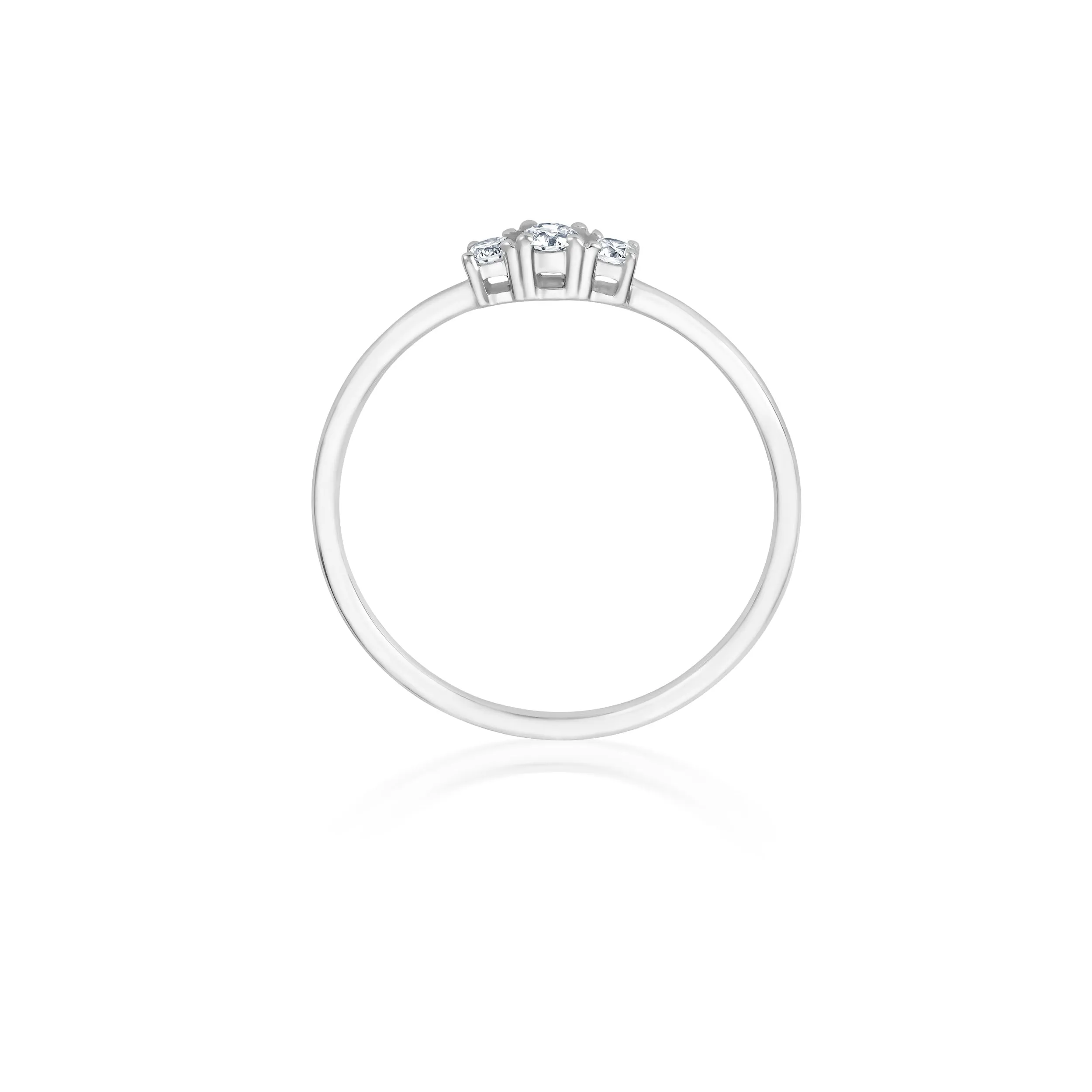 Minimal Trinity Diamond Ring - Weißgold