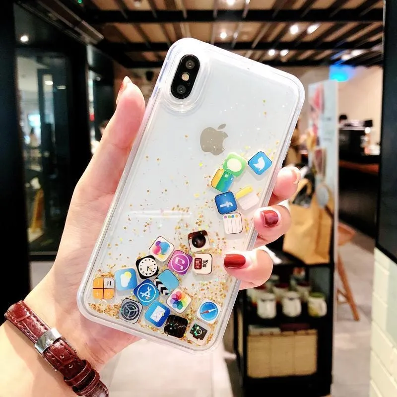 Quicksand Dynamic Liquid Hard iPhone Case