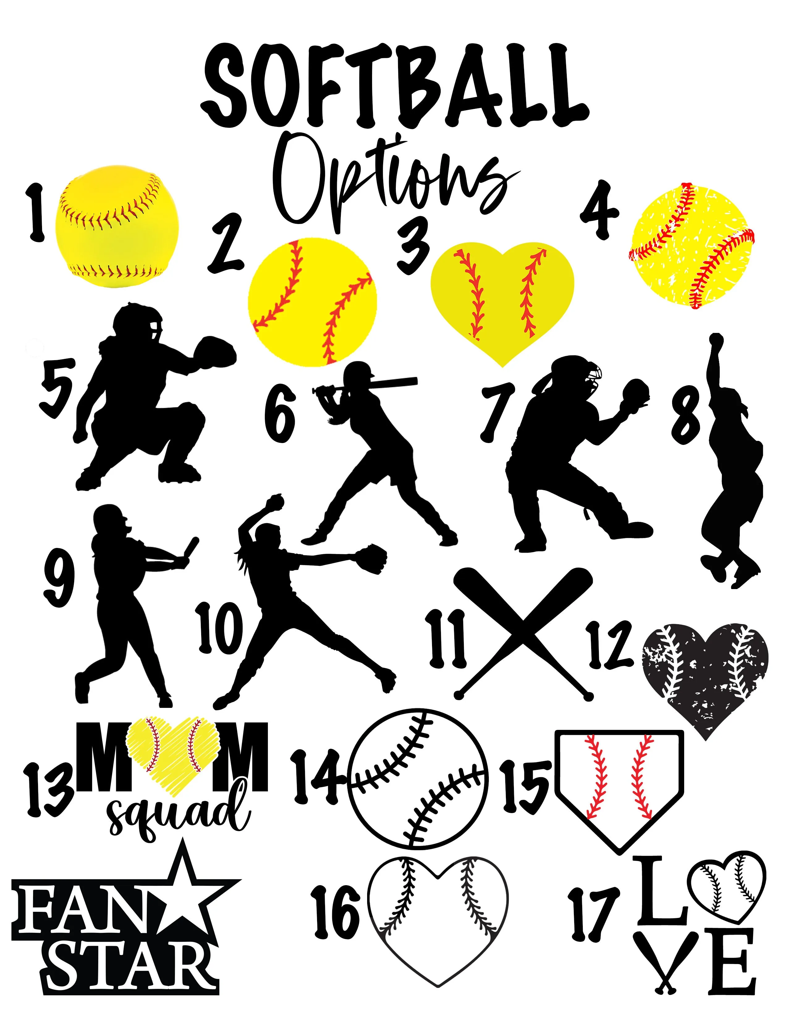 SOFTBALL FASTPITCH Slides Single Ball - Customize with Your Name and/or Number