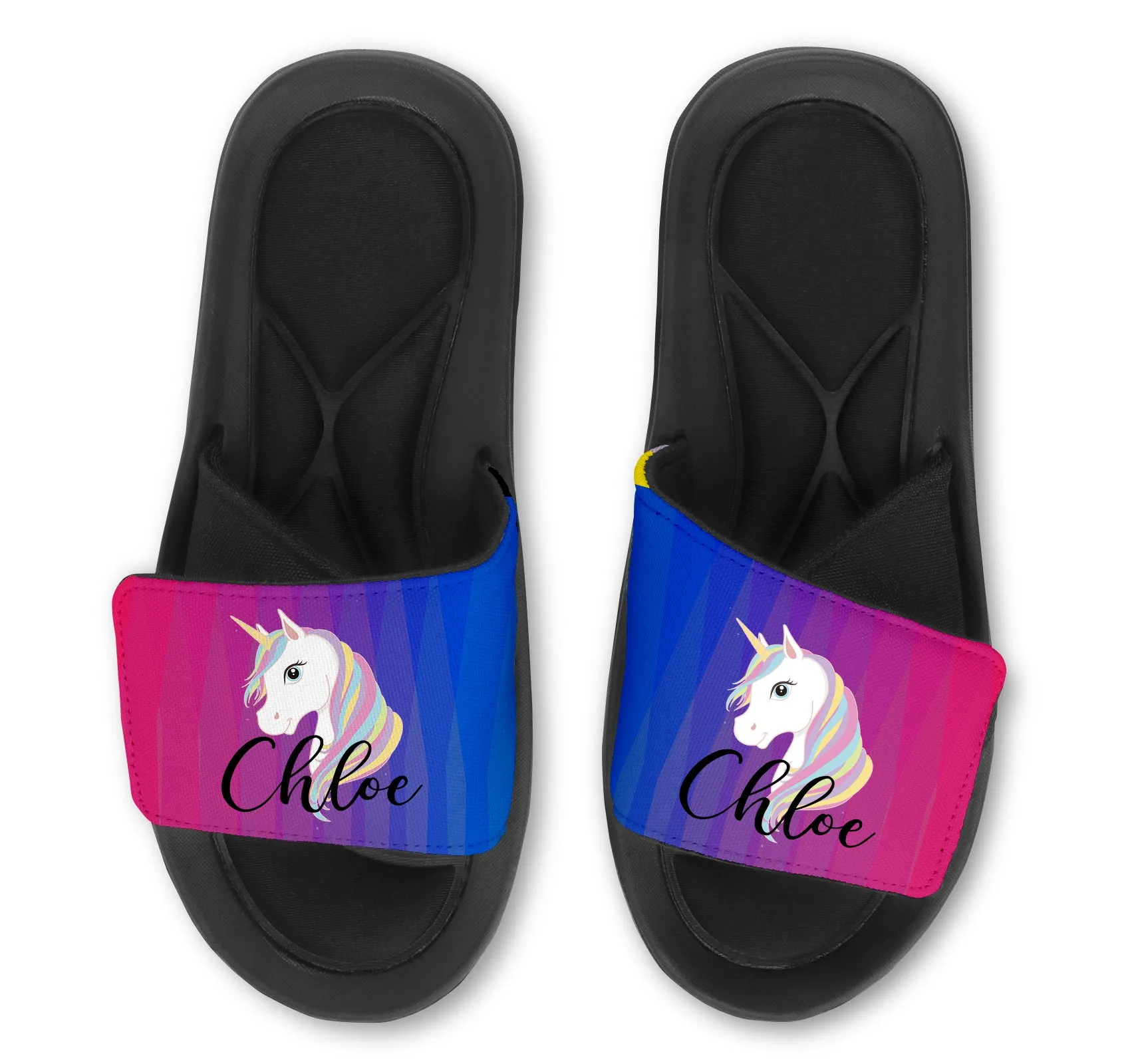 UNICORN Abstract Custom Slides / Sandals - Choose your Background Color.