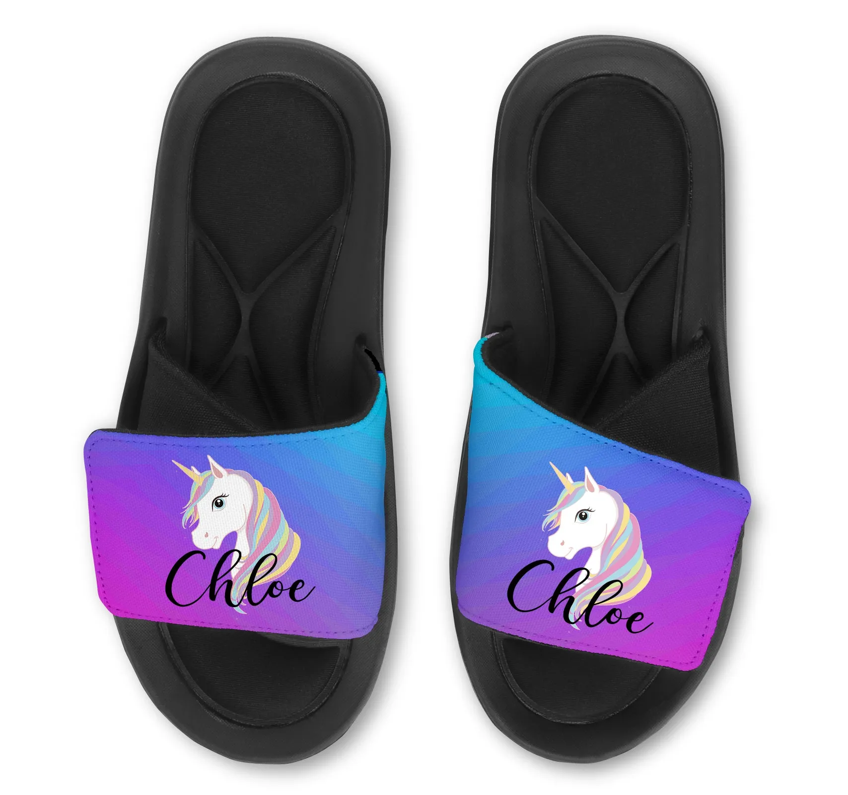 UNICORN Abstract Custom Slides / Sandals - Choose your Background Color.