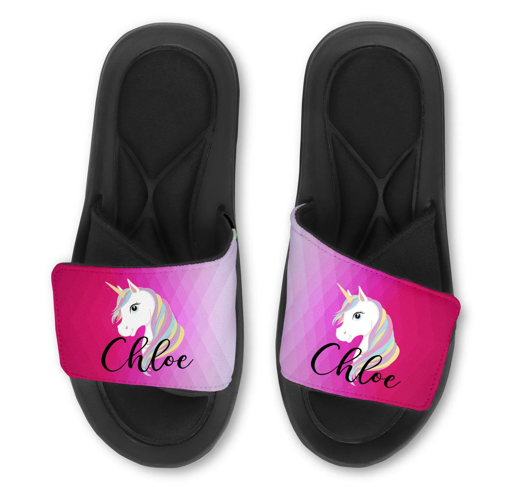 UNICORN Abstract Custom Slides / Sandals - Choose your Background Color.