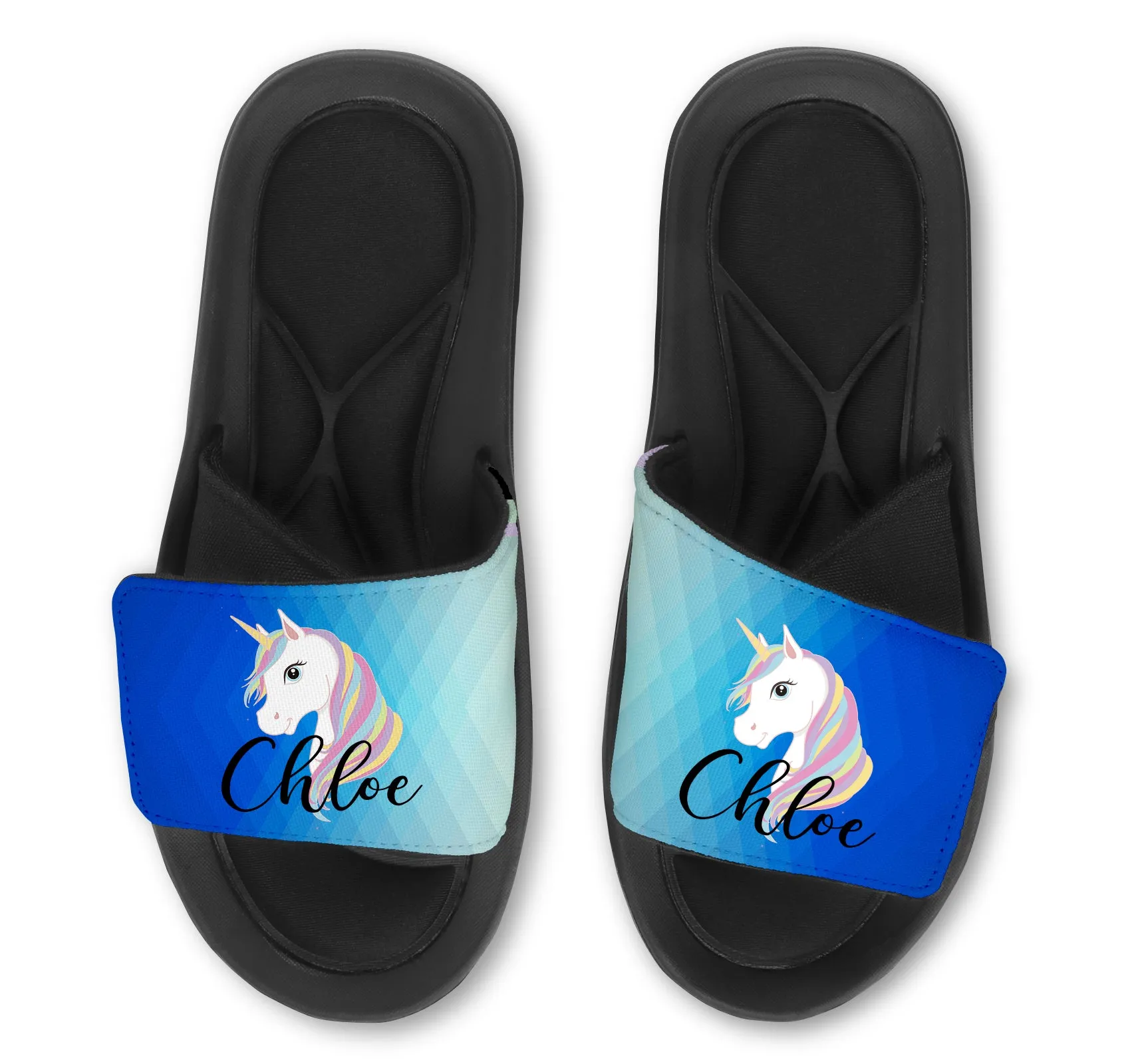 UNICORN Abstract Custom Slides / Sandals - Choose your Background Color.