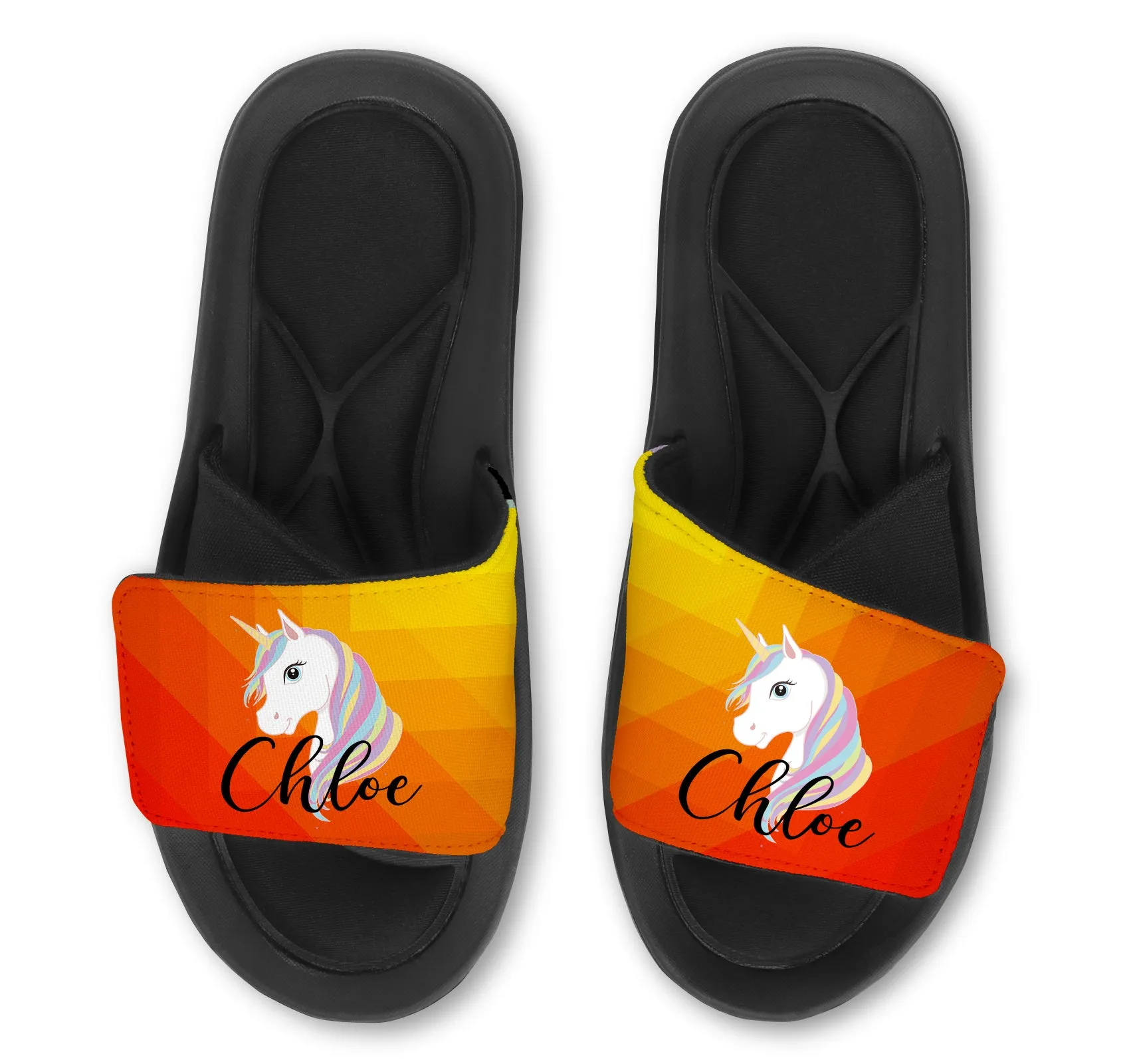 UNICORN Abstract Custom Slides / Sandals - Choose your Background Color.