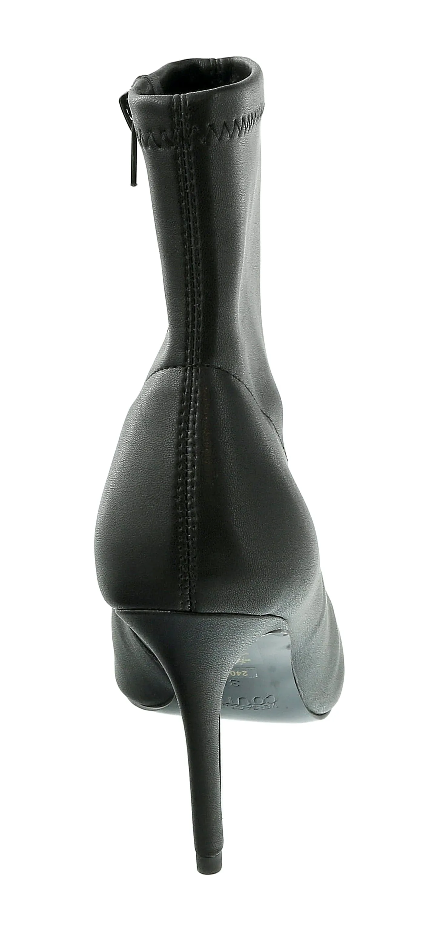 Versace Jeans Couture Black Side Zip Cap Toe Ankle Boot-