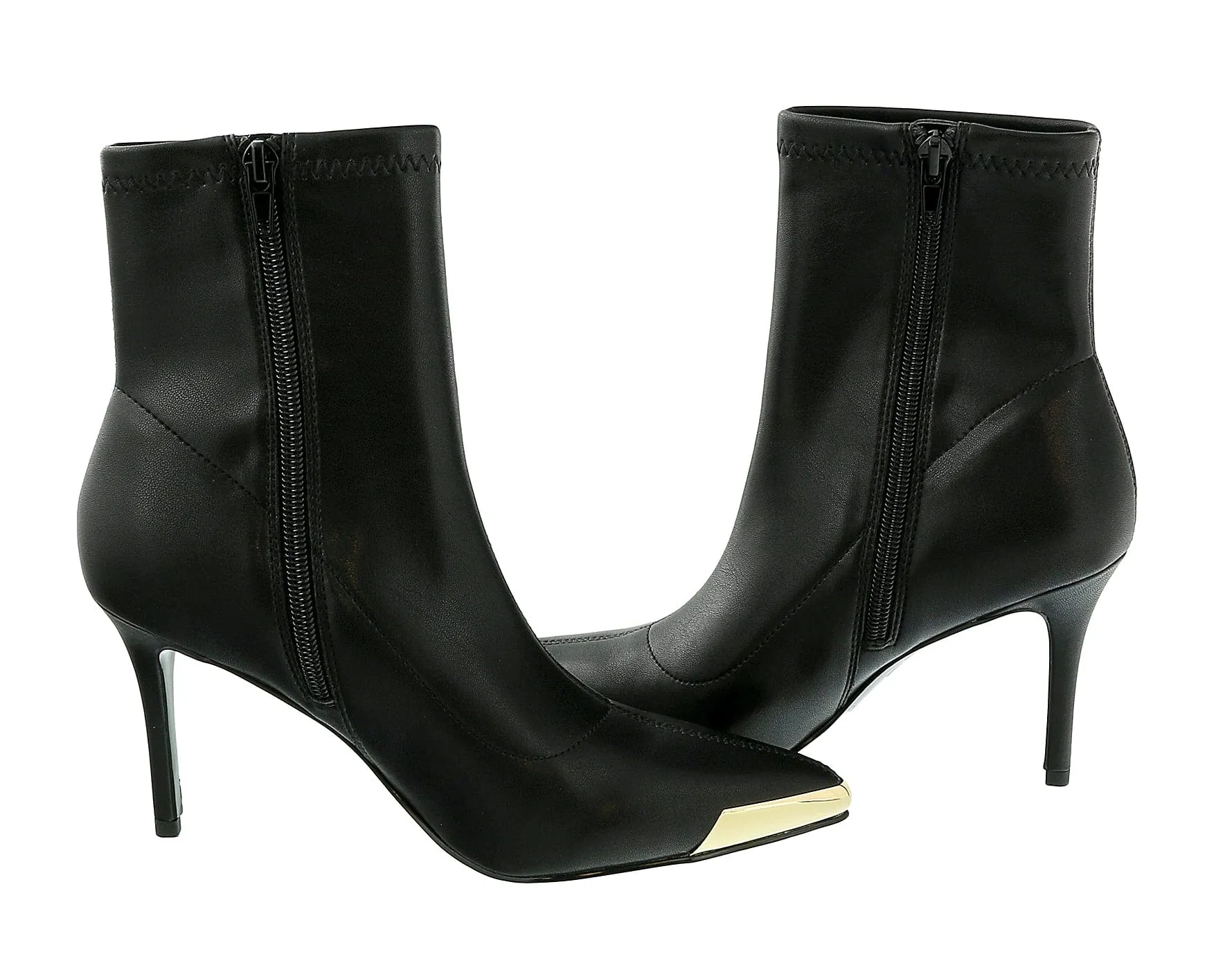 Versace Jeans Couture Black Side Zip Cap Toe Ankle Boot-