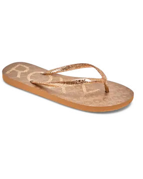 Viva Sparkle Flip Flops in Bronze